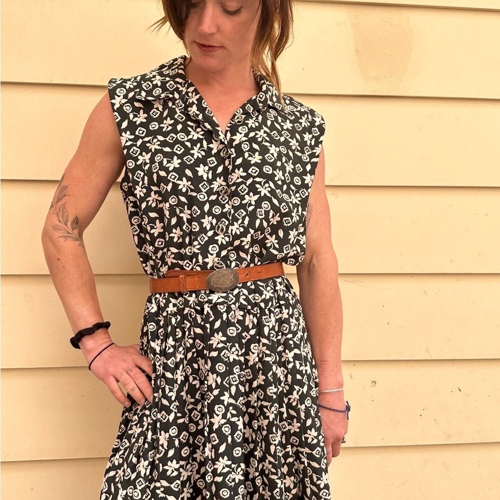 Vintage Forest Patterned Silk Dress​